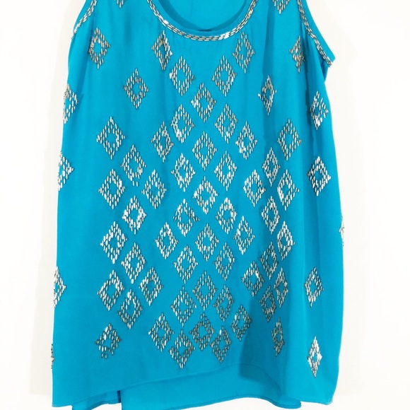 SUGARLIPS BEADED DIAMOND TRAPEZE TANK - SZ S - Picture 2 of 6